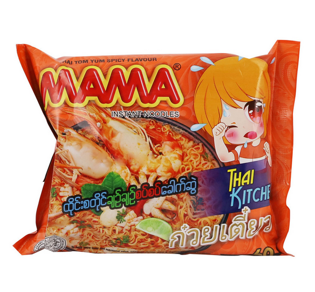 Thai Mama Shrimp Tom Yum Noodles , Minced Pork Flavor , Tom Yum Creamy  ,creamy Tom Yum Minced Pork Instant Noodles 50gram X 10 Packs 